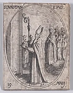 S. Dunstan, évêque (St. Dunstan, Bishop), May 19th, from "Les Images De Tous Les Saincts et Saintes de L'Année" (Images of All of the Saints and Religious Events of the Year) by Jacques Callot|Israël Henriet