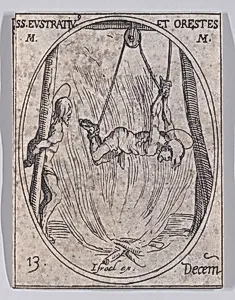 S. Eustrate et S. Oreste (St. Eustratius and St. Orestes), December 13th, from "Les Images De Tous Les Saincts et Saintes de L'Année" (Images of All of the Saints and Religious Events of the Year) by Jacques Callot|Israël Henriet