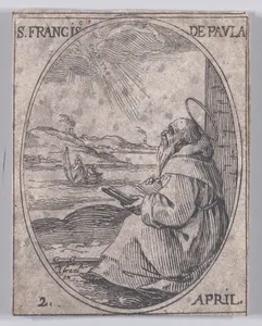 S. François de Paule (St. Francis of Paola), April 2nd, from "Les Images De Tous Les Saincts et Saintes de L'Année" (Images of All of the Saints and Religious Events of the Year)