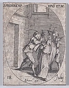 S. Frédéric, évêque et martyr (St. Frederick, Bishop and Martyr), July 18th, from "Les Images De Tous Les Saincts et Saintes de L'Année" (Images of All of the Saints and Religious Events of the Year) by Jacques Callot|Israël Henriet
