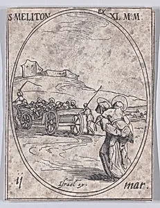 S. Meliton et Ses Compagnons (St. Meliton and His Companions), March 11th, from "Les Images De Tous Les Saincts et Saintes de L'Année" (Images of All of the Saints and Religious Events of the Year) by Jacques Callot|Israël Henriet