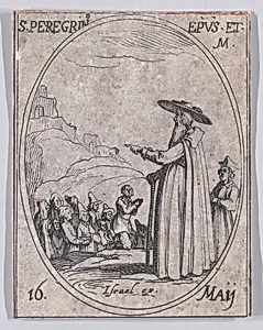 S. Pèlerin, éveque et martyr (St. Pelerin, Bishop and Martyr), May 16th, from "Les Images De Tous Les Saincts et Saintes de L'Année" (Images of All of the Saints and Religious Events of the Year) by Jacques Callot|Israël Henriet