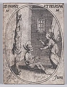 S. Prime et S. Félicien, martyrs (St. Primus and St. Felician, Martyrs), June 9th, from "Les Images De Tous Les Saincts et Saintes de L'Année" (Images of All of the Saints and Religious Events of the Year) by Jacques Callot|Israël Henriet