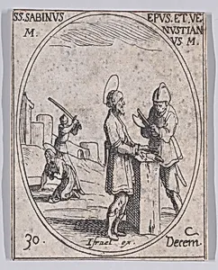 S. Sabin et S. Vénustien (St. Sabinus and St. Venustian), December 30th, from "Les Images De Tous Les Saincts et Saintes de L'Année" (Images of All of the Saints and Religious Events of the Year) by Jacques Callot|Israël Henriet