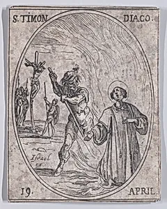 S. Timon, diacre (St. Timon, Deacon), April 19th, from "Les Images De Tous Les Saincts et Saintes de L'Année" (Images of All of the Saints and Religious Events of the Year) by Jacques Callot|Israël Henriet