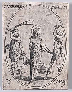 S. Urbain, pape et martyr (St. Urban, Pope and Martyr), May 25th, from "Les Images De Tous Les Saincts et Saintes de L'Année" (Images of All of the Saints and Religious Events of the Year) by Jacques Callot|Israël Henriet