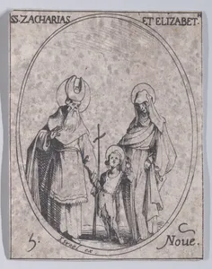 S. Zacharias and S. Elizabeth, November 5th, from "Les Images De Tous Les Saincts et Saintes de L'Année" (Images of All of the Saints and Religious Events of the Year)