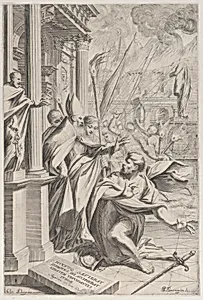 Saint Ambrose repelling Emperor Theodosius