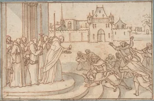 Saint Bernard presenting the host to Guillaume X, duc de Guyenne