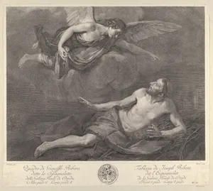 Saint Francis visited by the Angel, from 'Recueil d'estampes d'après les plus célèbres tableaux de la Galerie Royale de Dresde'