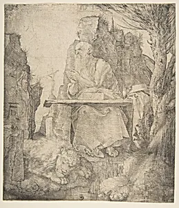 Saint Jerome by the Pollard Willow by Albrecht Dürer