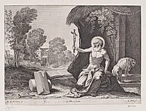 Saint Jerome holding a crucifix