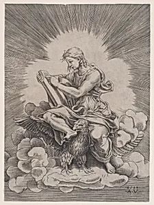 Saint John by Agostino Veneziano (Agostino dei Musi)|Raphael (Raffaello Sanzio or Santi)