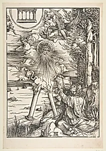 Saint John Devouring the Book, from "The Apocalypse" by Albrecht Dürer