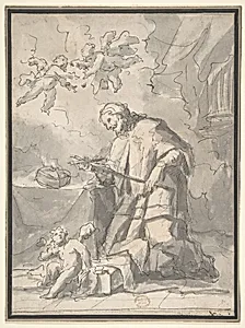 Saint John Nepomucen Venerating a Crucifix