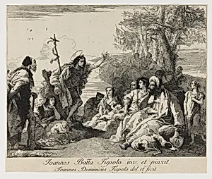Saint John the Baptist preaching in the wilderness by Giovanni Battista Tiepolo|Giovanni Domenico Tiepolo