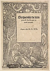 Saint John the Evangelist on Patmos, title page from Hymni de tempore et de sanctis by Johann Knobloch the Elder|Hans Baldung (called Hans Baldung Grien)