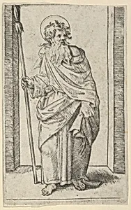 Saint Matthias, from "Piccoli Santi" (Small Saints) by Marcantonio Raimondi|Raphael (Raffaello Sanzio or Santi)