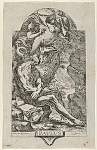 Saint Paul of Thebes tempted by a demon, after Magnasco by Bartolommeo Gazalis|Alessandro Magnasco
