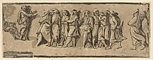Saint Peter preaching to the Apostles by Parmigianino (Girolamo Francesco Maria Mazzola)|Niccolò Vicentino|Polidoro da Caravaggio|Andrea Andreani|Ugo da Carpi