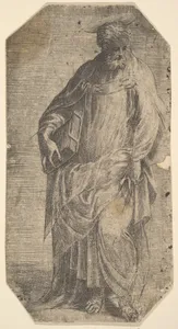 Saint Philip standing with a book under his right arm, from "Christ and the Apostles"