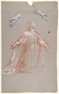 Sainte Clotilde (middle register; study for wall paintings in the Chapel of Saint Remi, Sainte-Clotilde, Paris, 1858)
