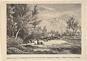 Salon de 1850-51. Landscape along the shores of the river Oullins by Charles-François Daubigny