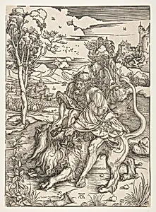Samson Rending the Lion by Albrecht Dürer