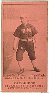Samuel Leech Maskrey, Right Field, Des Moines Prohibitionists, from the Old Judge series (N172) for Old Judge Cigarettes by Goodwin & Company
