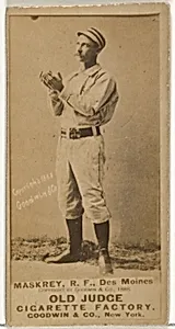 Samuel Leech Maskrey, Right Field, Des Moines Prohibitionists, from the Old Judge series (N172) for Old Judge Cigarettes by Goodwin & Company