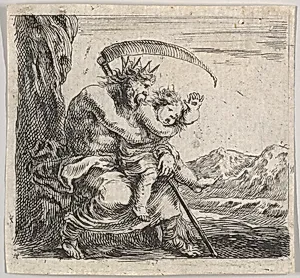 Saturn, from 'Game of Mythology' (Jeu de la Mythologie) by Stefano della Bella