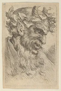 Satyr Mask with a Crown of Ivy, Facing Right, from Divers Masques