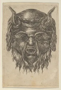 Satyr Mask with a Laurel Wreath Draped Over the Horns, from Divers Masques