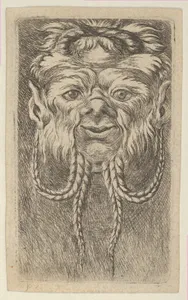 Satyr Mask with Overlapping Horns and Four Braided Strands of Beard, from Divers Masques