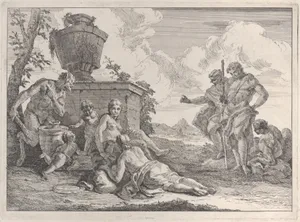 Satyr with Club and Seven Figures, from "Bacchanals and Histories"