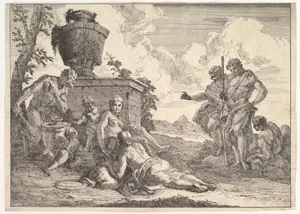 Satyr with Club and Seven Figures, from "Bacchanals and Histories"