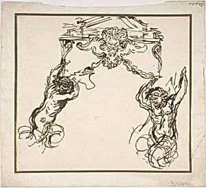 Satyrs Supporting an Ornamental Motif