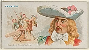 Sawkins, Boarding Peralta's Ship, from the Pirates of the Spanish Main series (N19) for Allen & Ginter Cigarettes by George S. Harris & Sons|Allen & Ginter