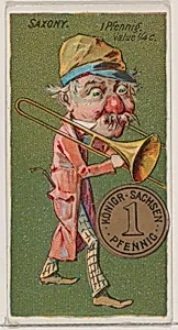 Saxony, 1 Pfennig, from the series Coins of All Nations (N72, variation 2) for Duke brand cigarettes by W. Duke, Sons & Co.