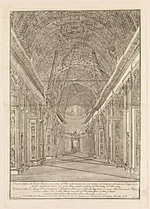 Scaffolding Erected for the Restoration of the Vault in St. Peter's Basilica: Overview of the Nave by Giacomo Sangermano