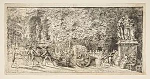 Scene in the Tuileries: The Watering Cart by Gabriel de Saint-Aubin