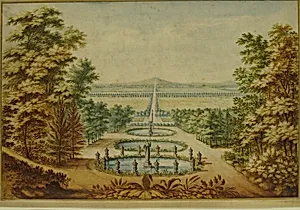 Scenic View of Gardens by Antoine-Claude Fleury
