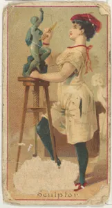 Sculptor, from the Occupations of Women series (N502) for Frishmuth's Tobacco Company