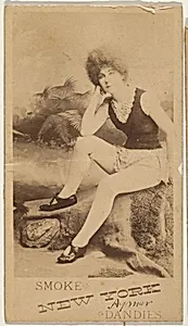 Seated actress with head resting on hand, from the series Actresses (N674), promoting New York Dandies by Unknown Artist