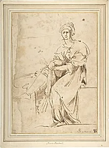 Seated Figure with Cloak and Turban