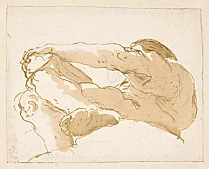 Seated Man Turned Towards the Left Seen from Below by Giovanni Battista Tiepolo