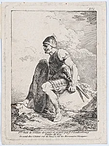 Seated Soldier Holding a Shield