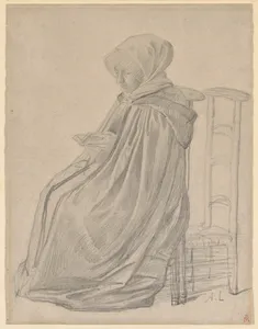 Seated Woman Reading (Study for "Le Pélerinage")