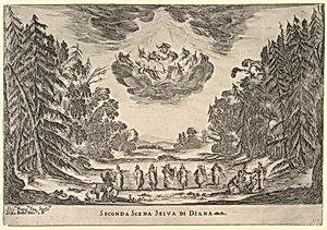 Second Scene, in Diana's forest, from 'The marriage of the gods' (Le nozze degli Dei) by Stefano della Bella