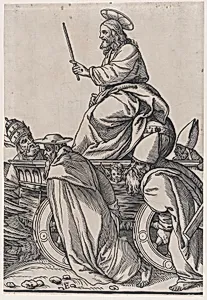 Section E: Christ Riding on a Triumphal Cart, from "The Triumph of Christ" by Andrea Andreani|Titian (Tiziano Vecellio)|Callisto Ferranti